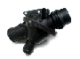 Image of Thermostat housing with thermostat. 116 CEL image for your 2015 BMW M3   